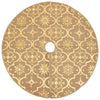 vidaXL Christmas Tree Skirt Yellow Polyester 59.1 in diameter Foldable - Estalios
