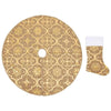 vidaXL Christmas Tree Skirt Yellow Polyester 59.1 in diameter Foldable - Estalios