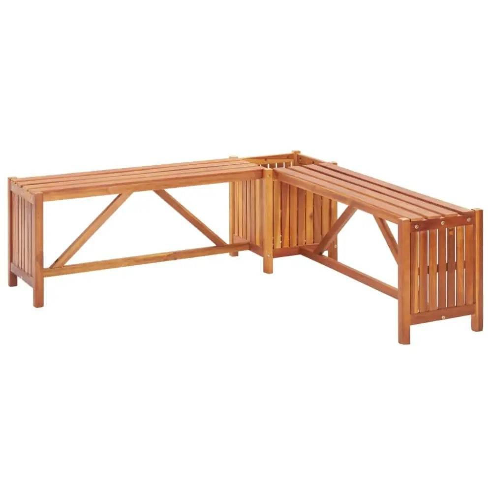 vidaXL Garden Bench Brown Solid acacia wood 46.1 x 46.1 x 15.7 in - Estalios