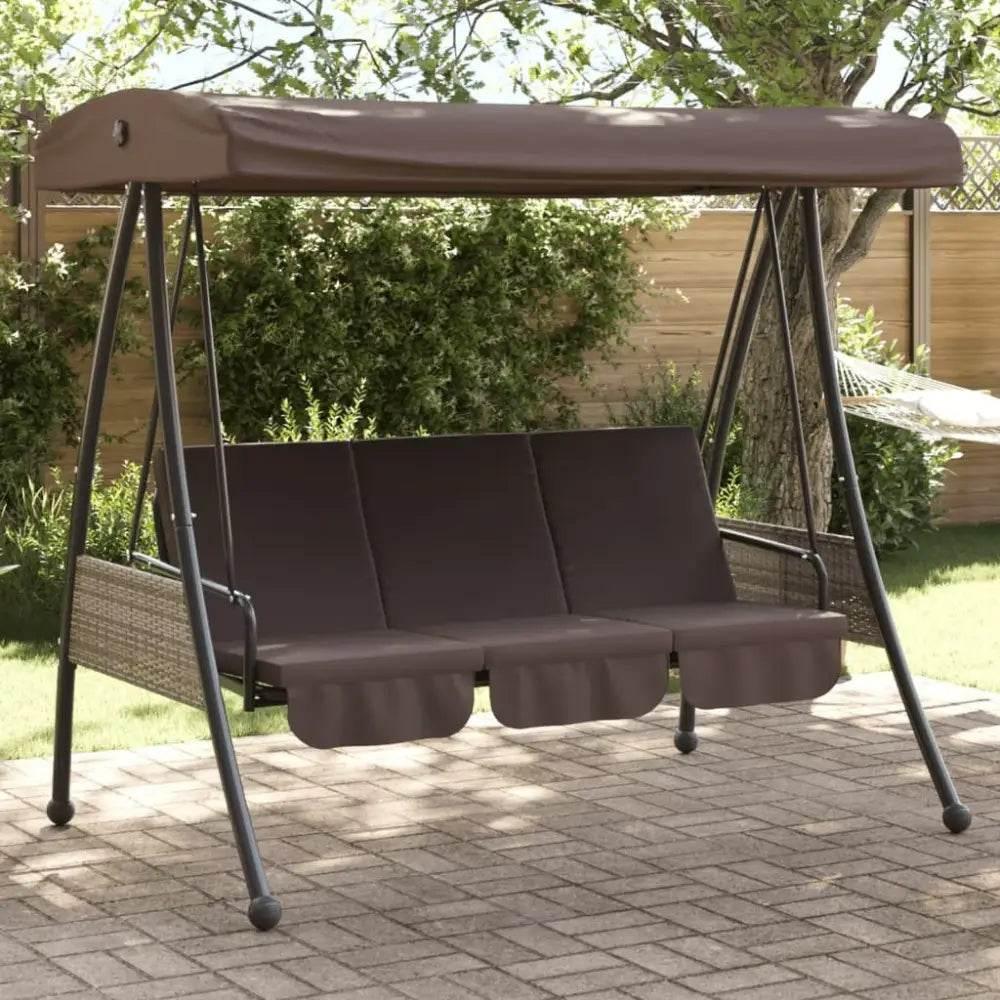 vidaXL Garden Swing Bench Coffee Brown - Estalios