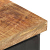 Unleash Style: Black Metal Cabinet with Solid Mango Wood Top! Okay, Here's a Product Description that Follows your Instructions: Elevate - Estalios