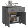 vidaXL Sideboard HAMAR Dark Gray Solid Wood Storage Solution - Estalios