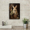Vintage Bunny Metal Wall Art Iron Easter Bunny Decoration Vintage Farmhouse Style for Home Room Bar Garage Decoration - Estalios