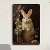 Vintage Bunny Metal Wall Art Iron Easter Bunny Decoration Vintage Farmhouse Style for Home Room Bar Garage Decoration - Estalios