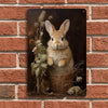 Vintage Bunny Metal Wall Art Iron Easter Bunny Decoration Vintage Farmhouse Style for Home Room Bar Garage Decoration - Estalios