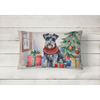 Schnauzer Christmas Throw Pillow for Indoor and Outdoor Use - Estalios