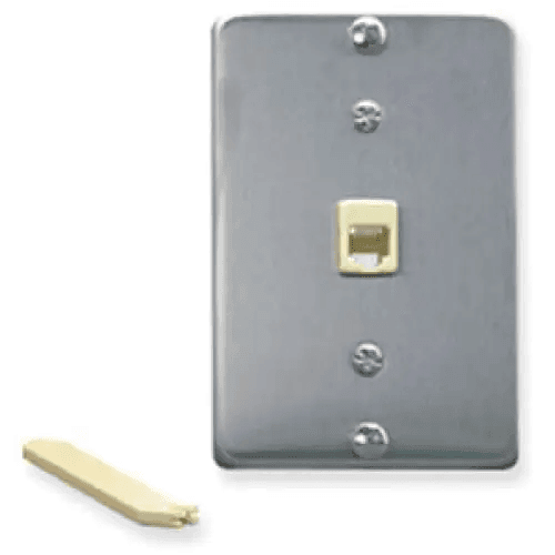 Wall Plate IDC 6P6C Stainless Steel for Durable Connectivity - Estalios