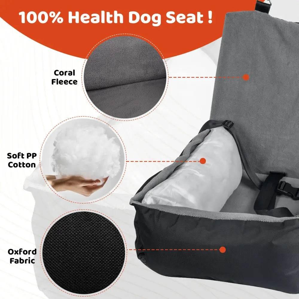 Pawsome Rides: The Ultimate Dog Car Seat! Keep your furry friend safe and comfy on every adventure with our Black and Gray Dog Car Seat. Designed - Estalios