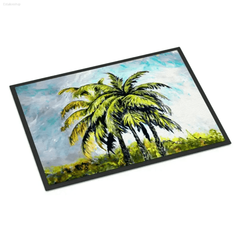Welcome Guests with a Tropical Palm Tree Doormat! Bring the Breezy Vibes of the Tropics Right to your Doorstep with our Palm Tree Doormat. - Estalios