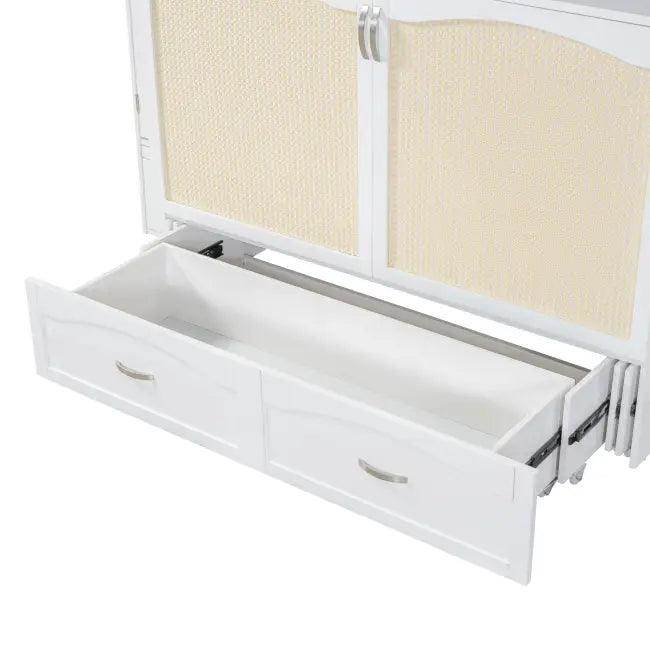 Sleek White Murphy Bed With Smart Storage Solution - Estalios