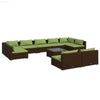 Green Cushion Outdoor Middle Wicker Sofa Seat - Estalios
