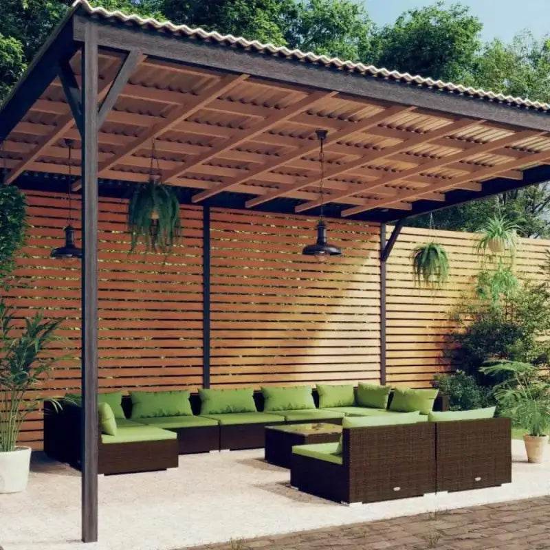 Green Cushion Outdoor Middle Wicker Sofa Seat - Estalios