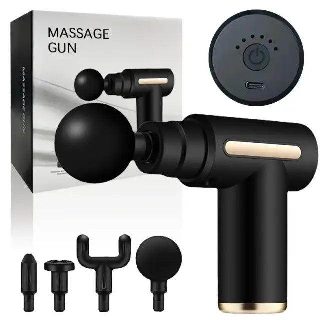 Black SpeedFlex Massage Gun with Versatile Attachments - Estalios