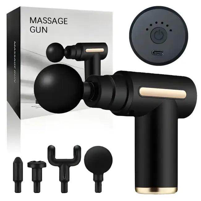 Black SpeedFlex Massage Gun with Versatile Attachments - Estalios