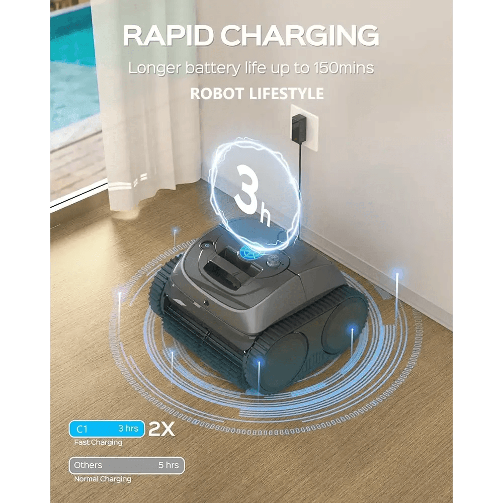 Wireless Robotic Swimming Pool Cleaner C1 with APP Control - Estalios