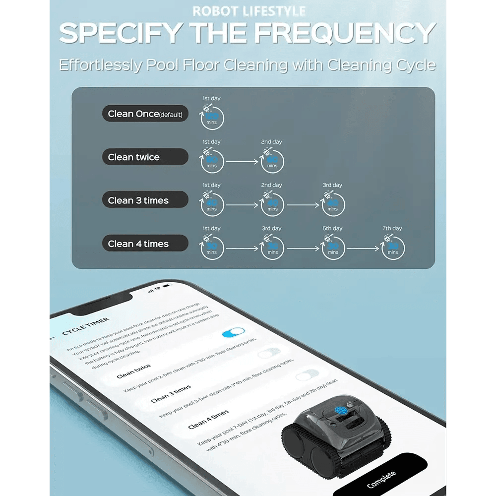 Wireless Robotic Swimming Pool Cleaner C1 with APP Control - Estalios