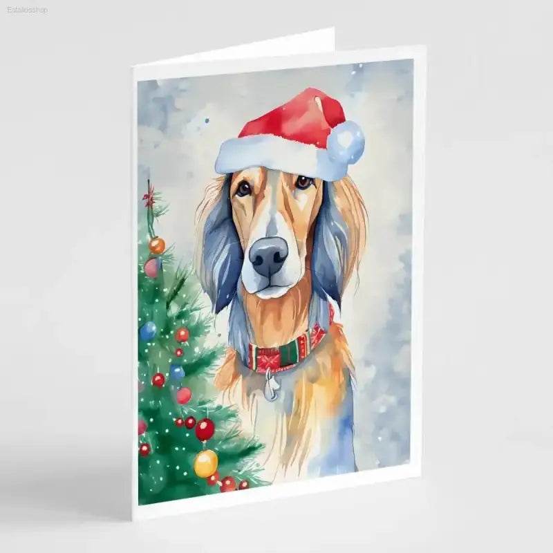 Woofing Wonderful Watercolor Christmas Cards: Santa Paws! Spread Holiday Cheer with our Adorable Dog-themed Christmas Cards! Each Card Features a Charming Watercolor Design - Estalios