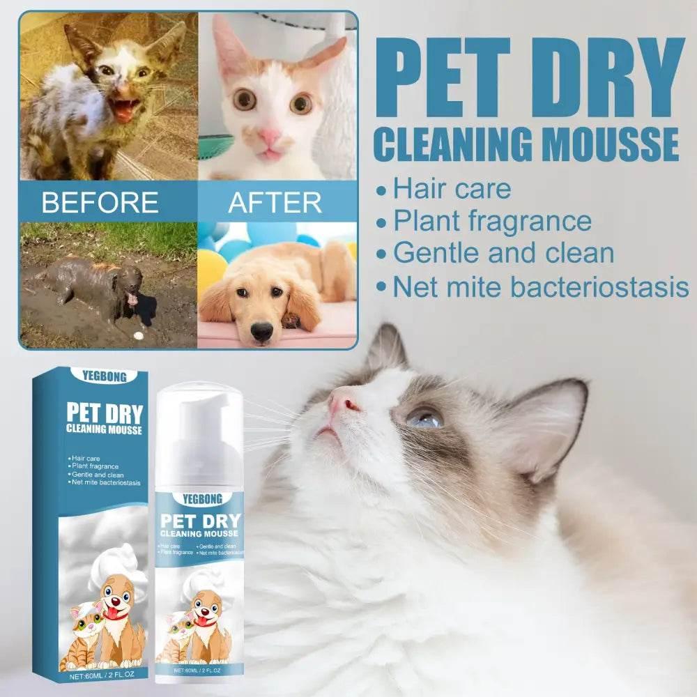 Yegbong Pet Dry Cleaning Mousse for Odor-Free Cats and Dogs - Estalios