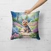 Yorkshire Terrier Spring Path Throw Pillow - Machine Washable - Estalios