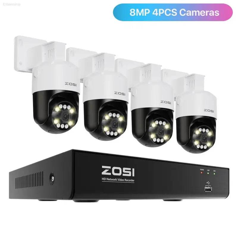 ZOSI 8MP PTZ PoE CCTV Security Camera System AI Face Person Vehicle Detect 4K 8CH Expand 16CH NVR Video Surveillance IP Cam - Estalios