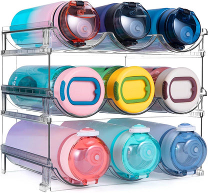 Stackable Water Bottle Organizer for Cabinet - 2 Packs - Estalios