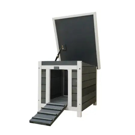 Weatherproof Wooden Outdoor Rabbit Hutch with Lockable Door for Small Pets