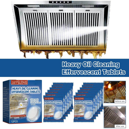 Kitchen Oil Stain Cleaning Tablets Heavy Oil Dirt Stain Cleaning Effervescent Tablets Kitchen Range Hood Cooktop - Estalios