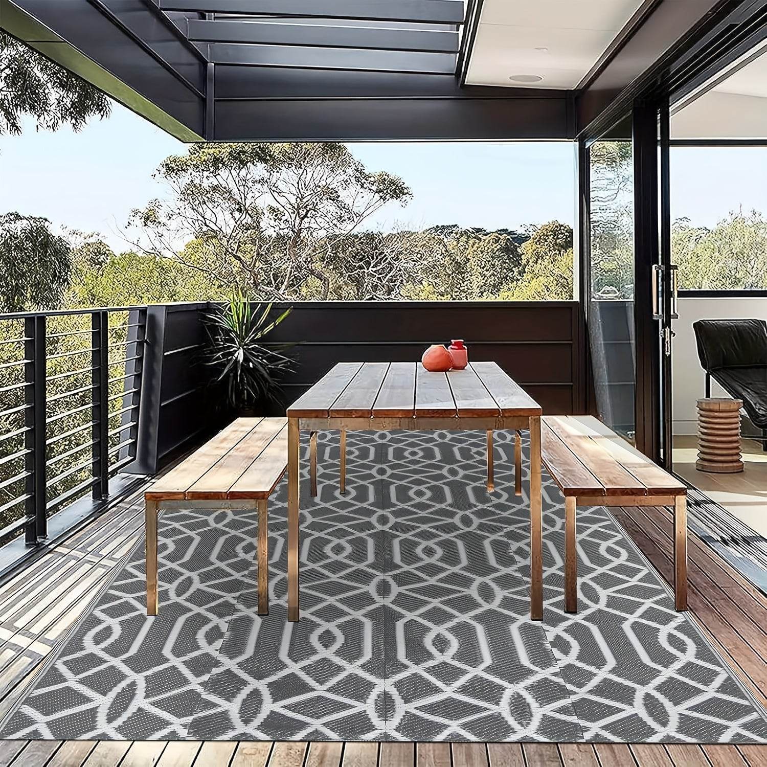 Waterproof Reversible Outdoor Rug For Patios and Camping - Estalios