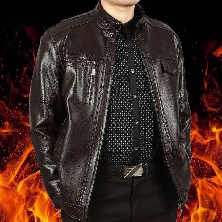 Winter Clothes Middle-aged Men’s Leather Jacket