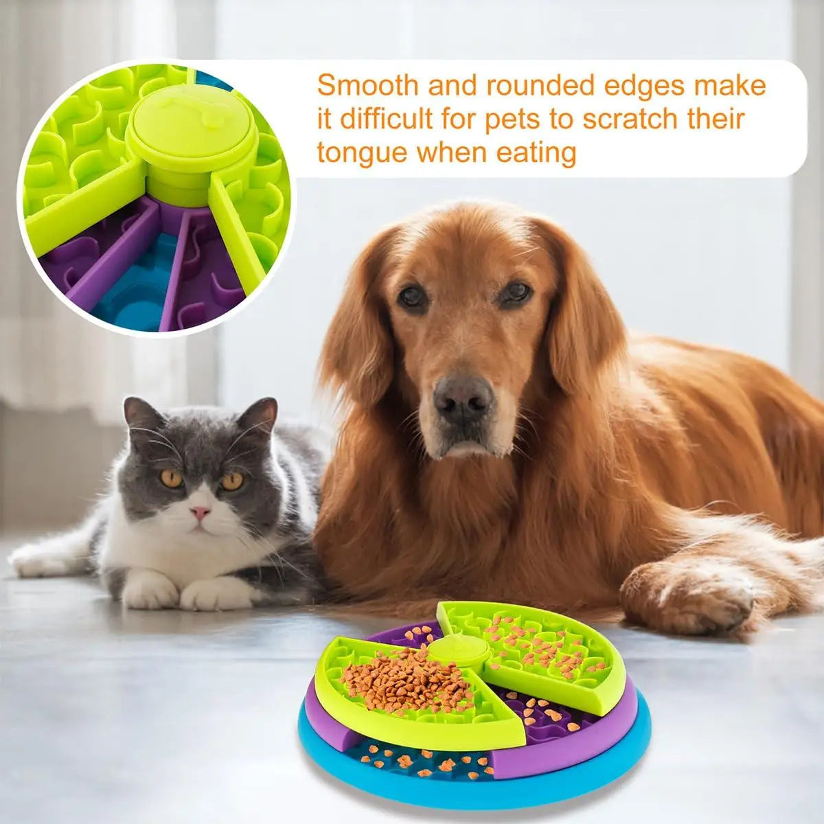 Interactive pet food puzzle feeder with anti choking puzzle design for slow feeding