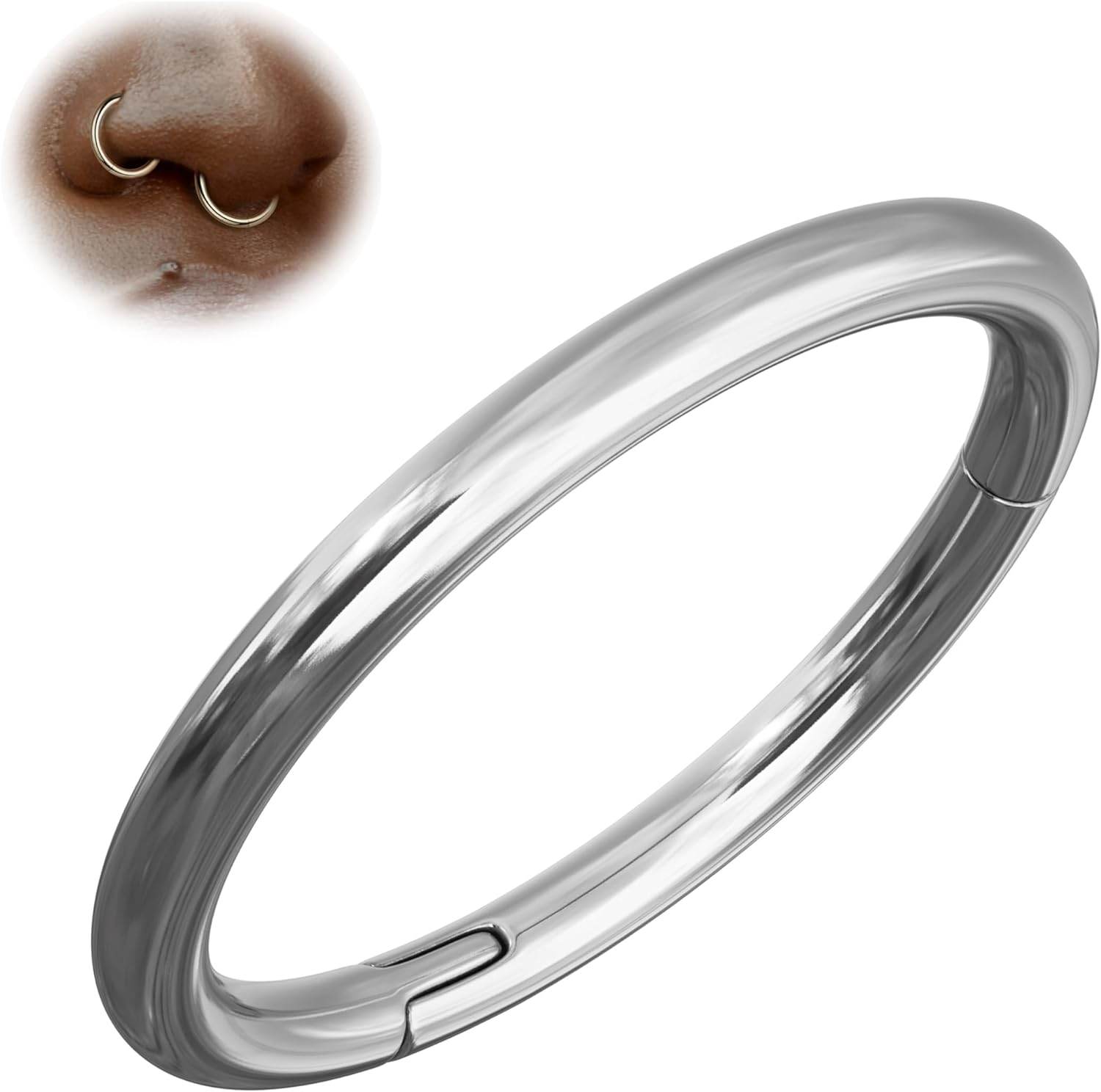 16g Steel Hoop Silver 7-1mm Nose Piercing Jewelry - Estalios