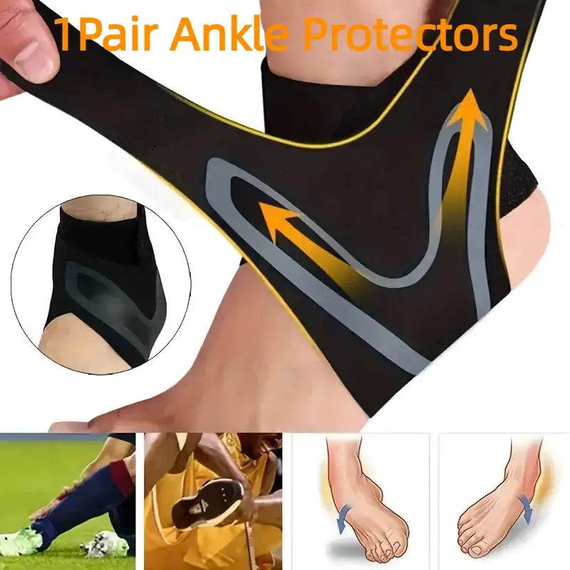 1 Pair Fitness Sports Ankle Brace Adjustable Compression Support - Estalios