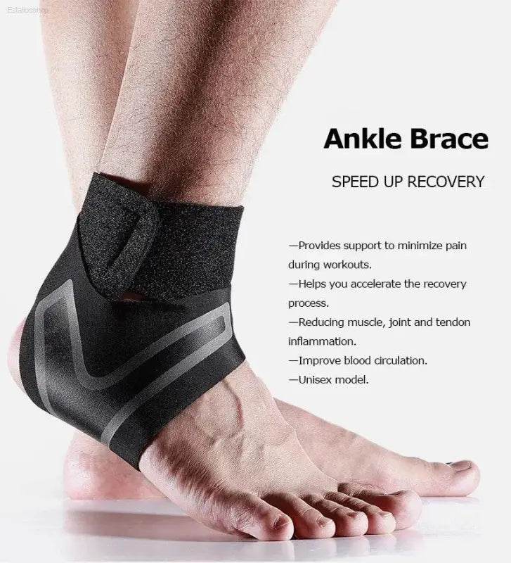 1 Pair Fitness Sports Ankle Brace Adjustable Compression Support - Estalios