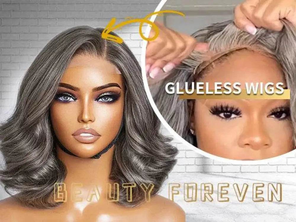 10 Inch Salt and Pepper Body Wave Short Bob Wig for Women - Estalios