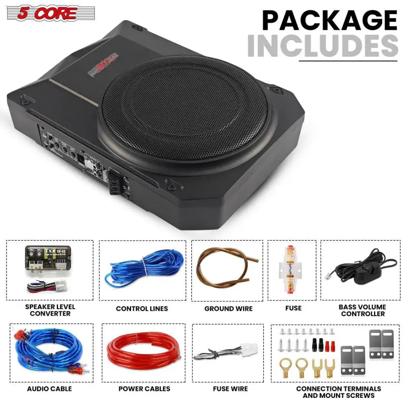 10 Inch Under Seat Car Subwoofer With Built In Amplifier - Estalios