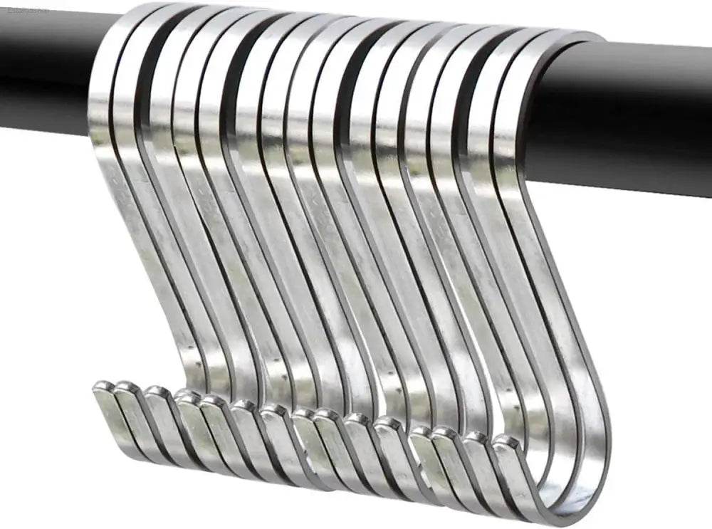 10 Pack Heavy Duty Black S Hooks - Versatile Hanging Solution for Kitchen, Bathroom, Bedroom & Office - Perfect for Pots, Pans, Coats, Bags & Plants - Estalios
