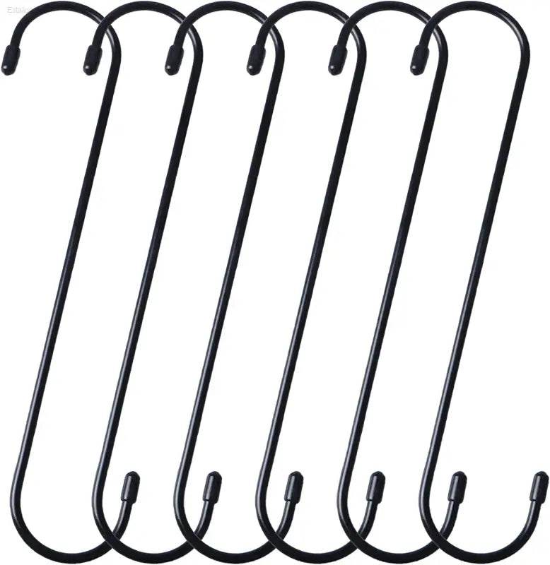10 Pack Heavy Duty Black S Hooks - Versatile Hanging Solution for Kitchen, Bathroom, Bedroom & Office - Perfect for Pots, Pans, Coats, Bags & Plants - Estalios