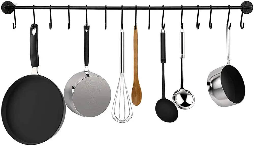 10 Pack Heavy Duty Black S Hooks - Versatile Hanging Solution for Kitchen, Bathroom, Bedroom & Office - Perfect for Pots, Pans, Coats, Bags & Plants - Estalios