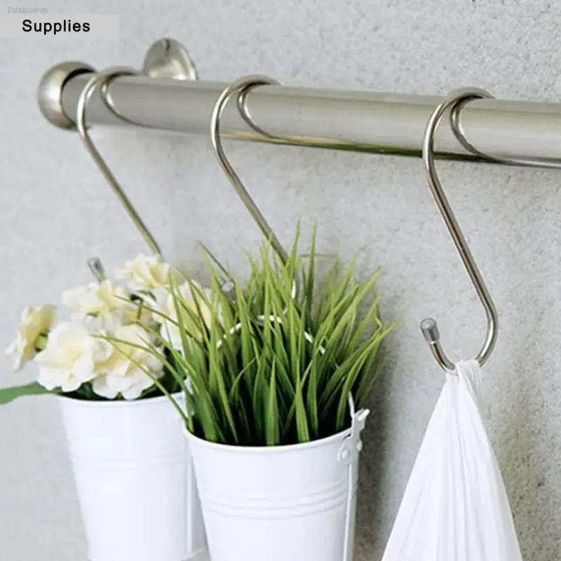 10 Pack Heavy Duty Black S Hooks - Versatile Hanging Solution for Kitchen, Bathroom, Bedroom & Office - Perfect for Pots, Pans, Coats, Bags & Plants - Estalios