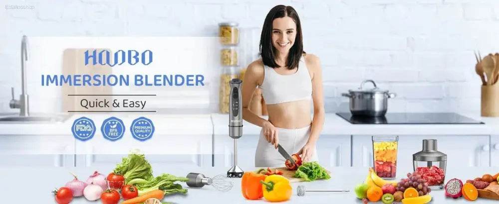 1000 Watt Powerful Handheld Immersion Blender for Soups - Estalios