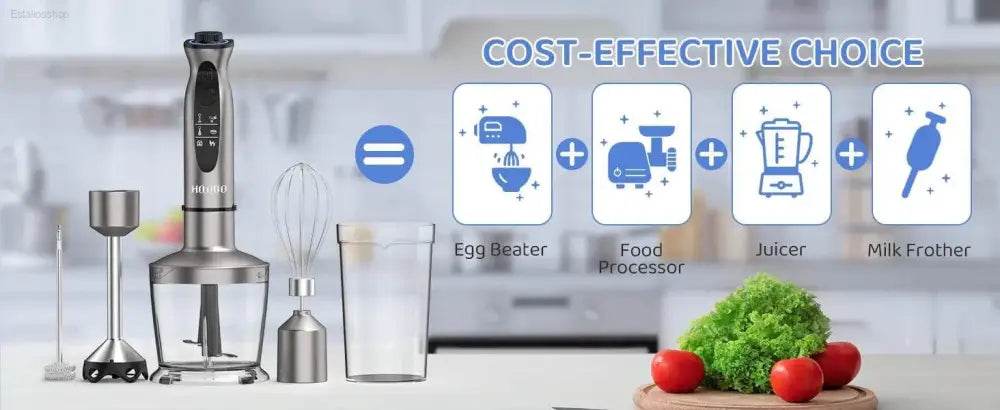1000 Watt Powerful Handheld Immersion Blender for Soups - Estalios