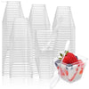 Clear plastic dessert cups with spoons.