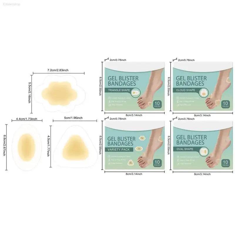 10pcs High Heels Gel Blister Bandages for Foot Protection - Estalios