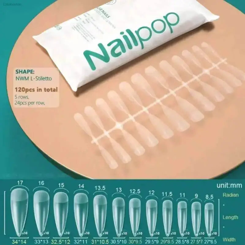 120Pcs Soft Gel Coffin Press On Fake Nails Set - Estalios
