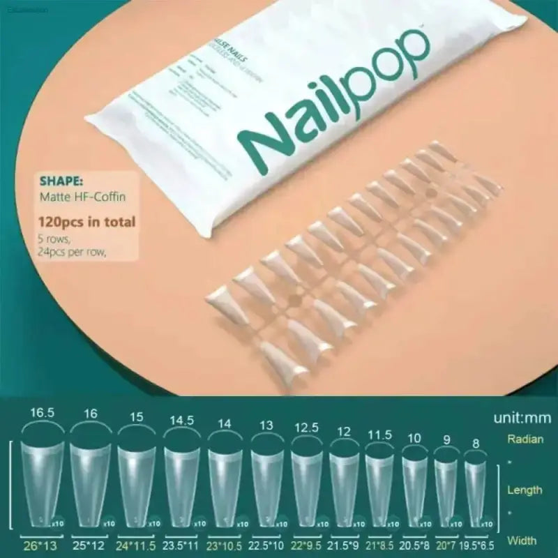 120Pcs Soft Gel Coffin Press On Fake Nails Set - Estalios