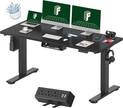 EN2 Height Adjustable Electric Standing Desk with Power Strip - Estalios