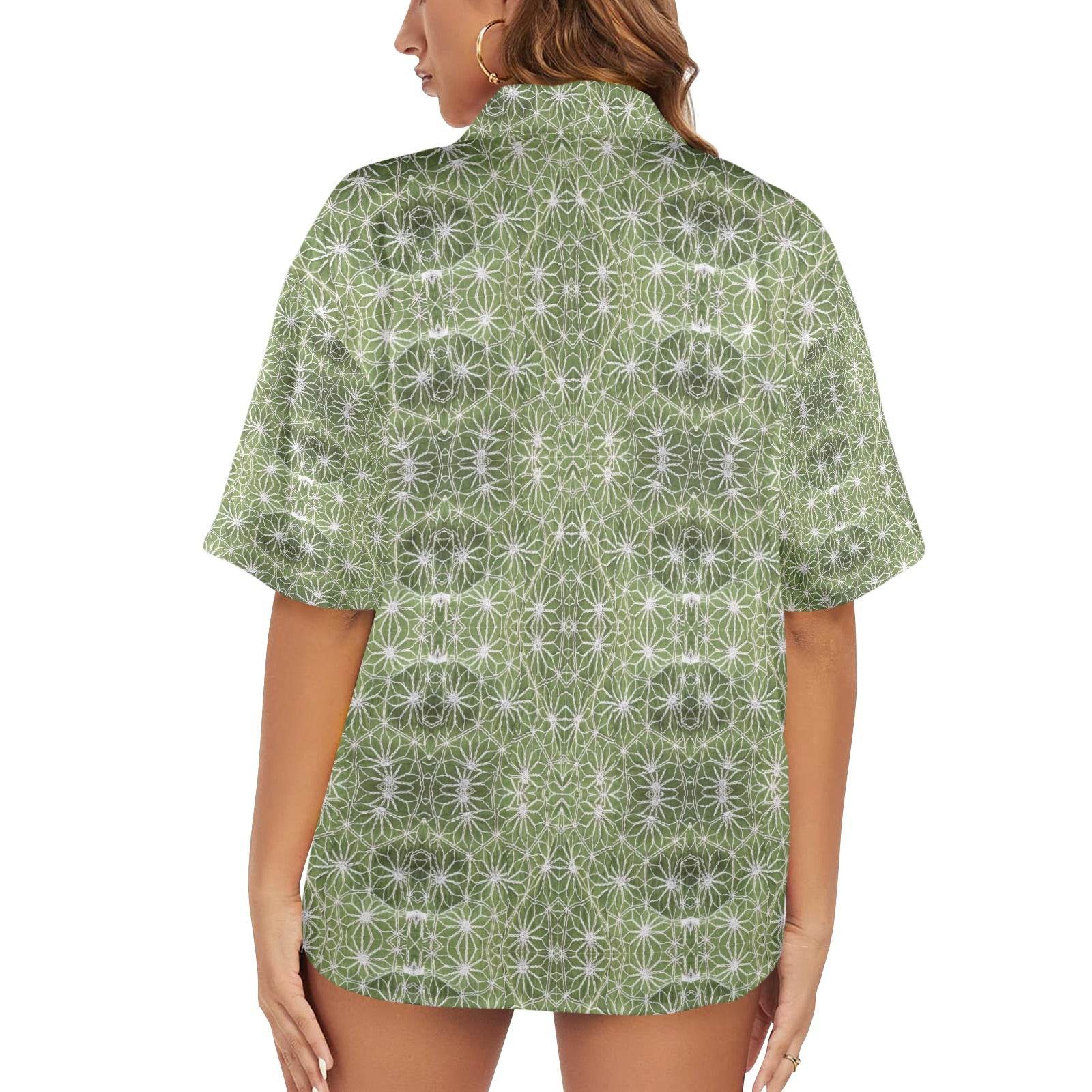 Women's All Over Print Hawaiian Shirt （Made in USA，Ships to USA Only） - Estalios