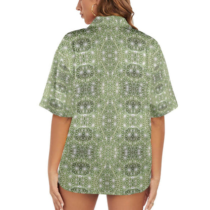 Women's All Over Print Hawaiian Shirt （Made in USA，Ships to USA Only） - Estalios