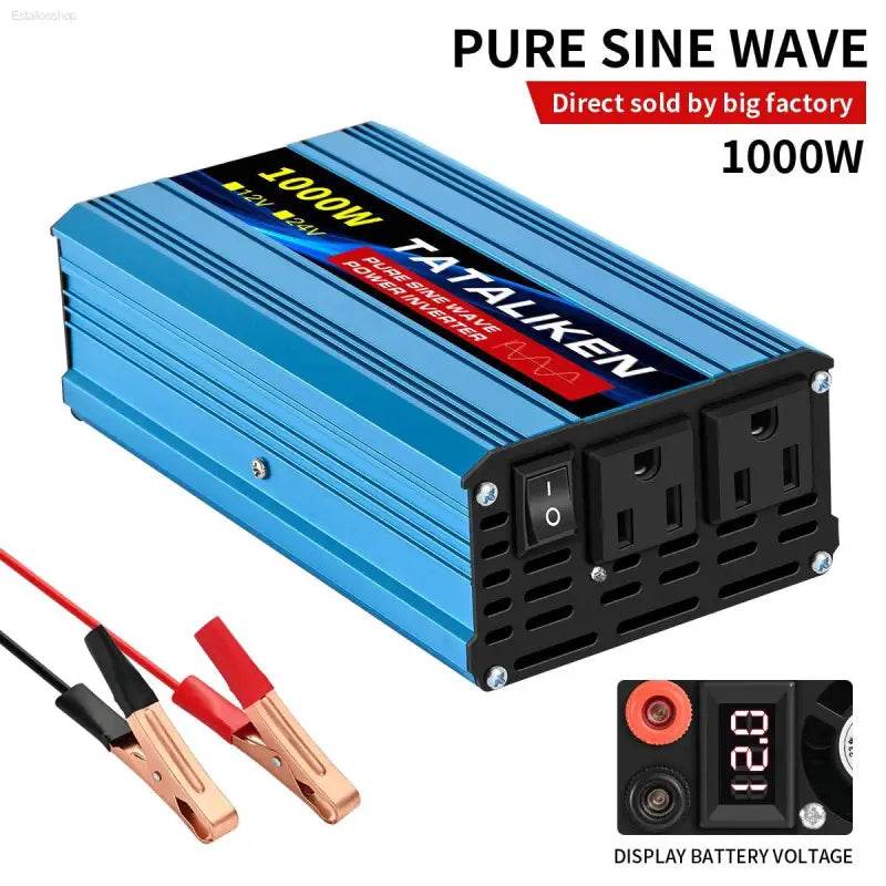 12V To 110V AC Pure Sine Power Inverter 3500W Solar Accessory - Estalios