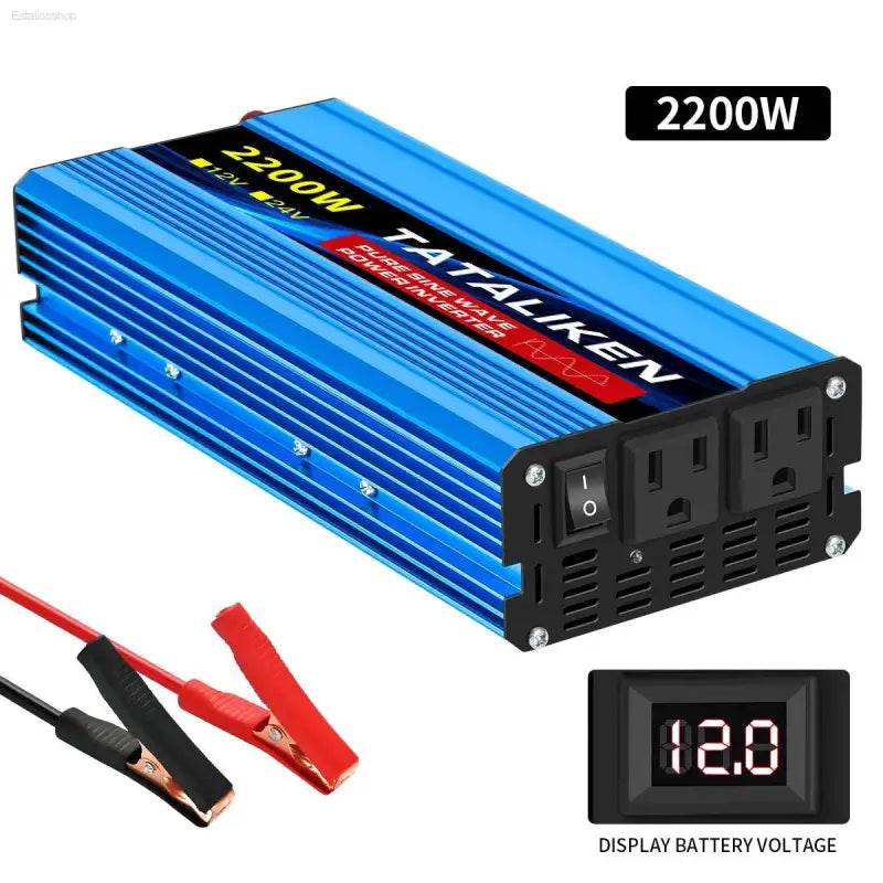 12V To 110V AC Pure Sine Power Inverter 3500W Solar Accessory - Estalios